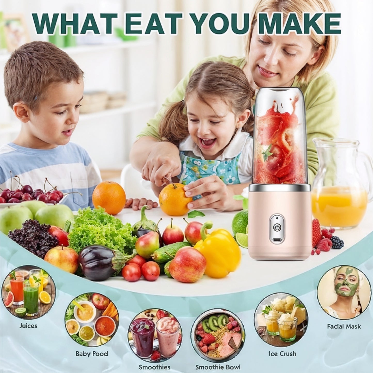 Mini Rechargeable Blender for Smoothies & Shakes