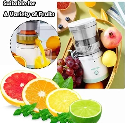 Electric Orange Juicer Machine, Wireless Citrus Press Juicer, Manual Mosambi Juice Maker, Instant Juice Machine For Fruit, 400ML Capacity - 45W Mini Portable Juicers