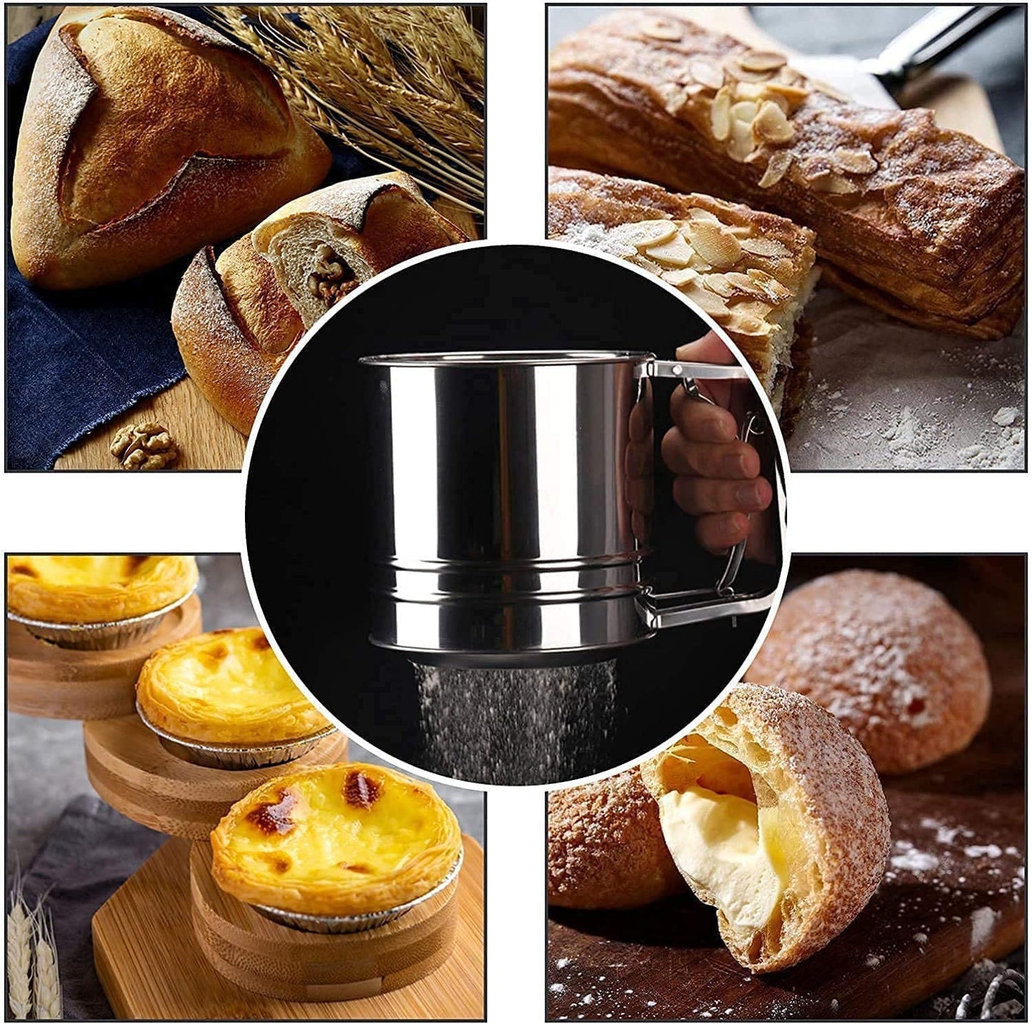 🥮 Stainless Steel Baking Flour Sifter – Perfect Baking Tool!