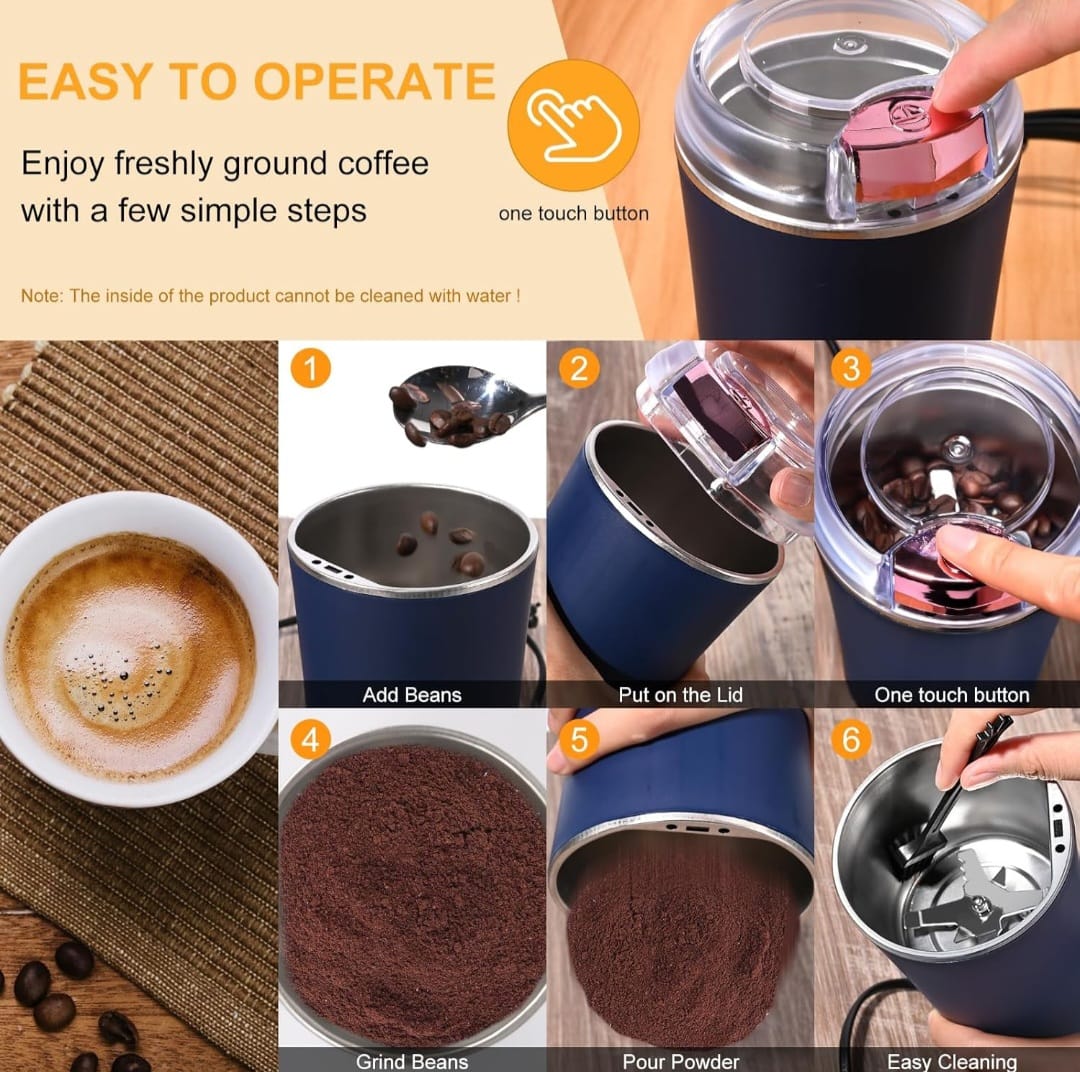Portable Electric Coffee Grinder Stainles Steel Nuts Coffee Bean Grinding Machine Portable Kitchen Profession Ceramic Grinder Coffeeware