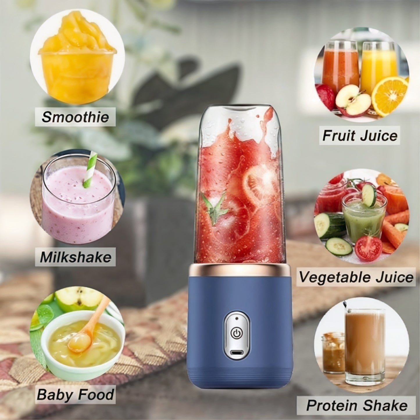 Mini Rechargeable Blender for Smoothies & Shakes
