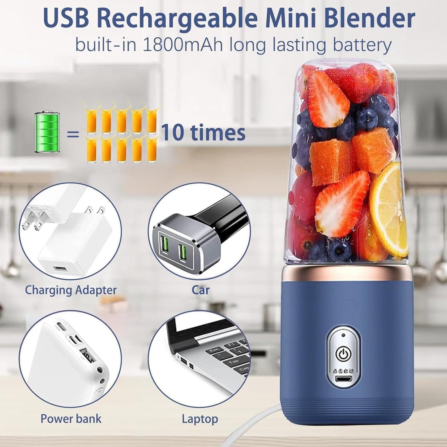 Mini Rechargeable Blender for Smoothies & Shakes