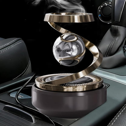 Solar Rotating Car Air Freshener – Refillable Dashboard Air Purifier, Stylish Autorotation Decoration for Car Interior, Eco-Friendly Fragrance Diffuser