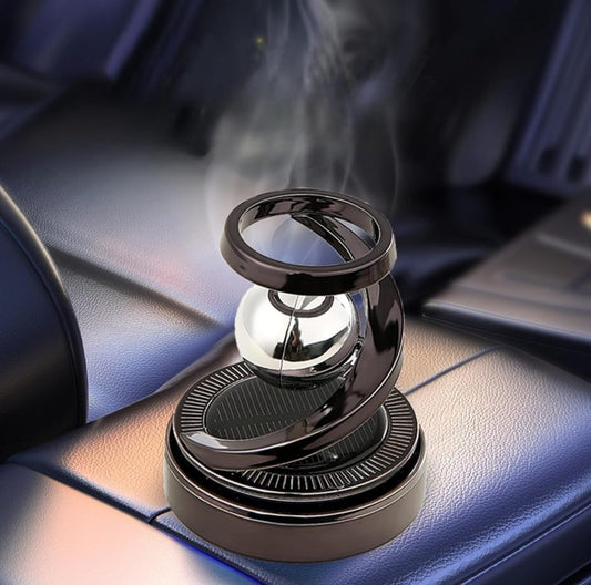 Solar Rotating Car Air Freshener – Refillable Dashboard Air Purifier, Stylish Autorotation Decoration for Car Interior, Eco-Friendly Fragrance Diffuser