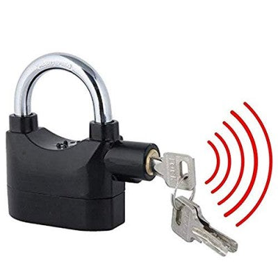 Alarm Security Lock With Motion Sensor And 3 Keys, Metallic Finish - Key Lock Cash on Delivery 🚚