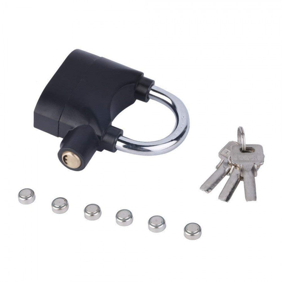 Alarm Security Lock With Motion Sensor And 3 Keys, Metallic Finish - Key Lock Cash on Delivery 🚚