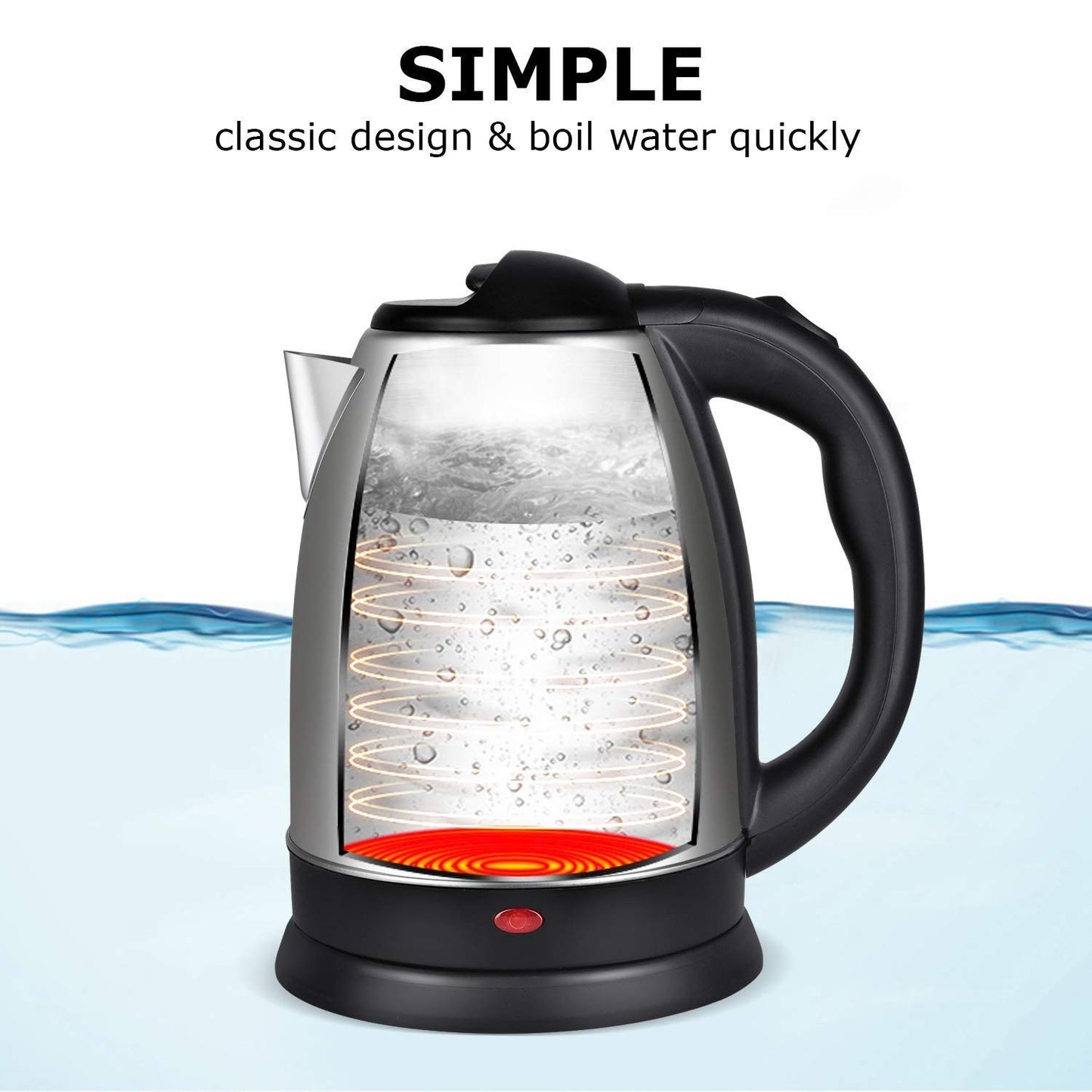 Electric Kttle[Fast Boil Water Usage;Hotel Room Home Kitchen Restaurant Heating Speed;4-6 Minutes]